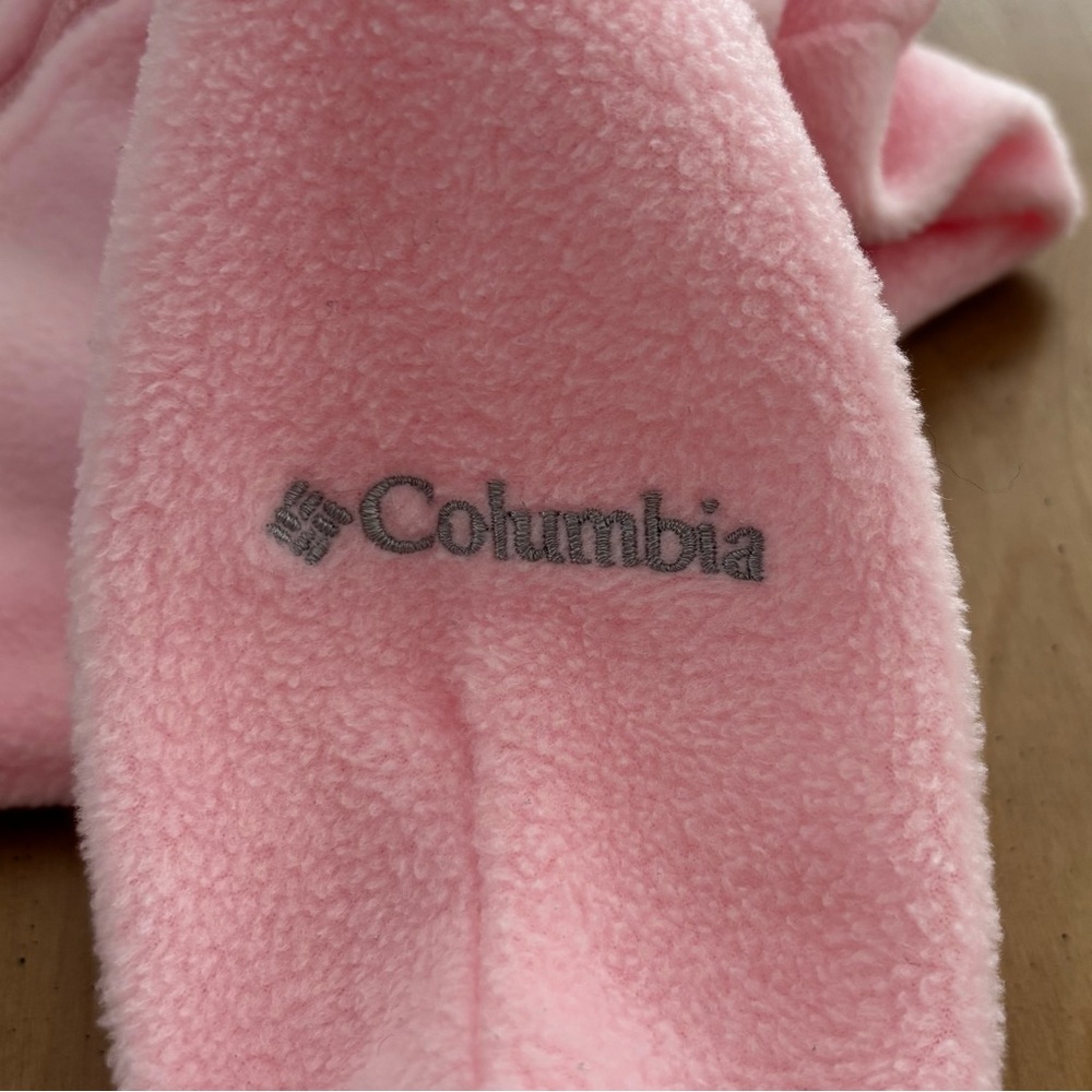 COLUMBIA Infant Fleece Snowsuit. Pink with Gray Trim. Size 0-3 Months. - Picture 11 of 12
